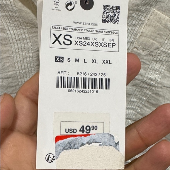 Zara TEXTURED PYJAMA-STYLE BLOUSE - Picture 8 of 8